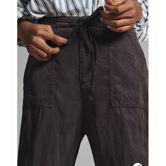 NWT By Anthropologie Slouchy Aviator Pants Carbon Brown Size 14 - Picture 4 of 15